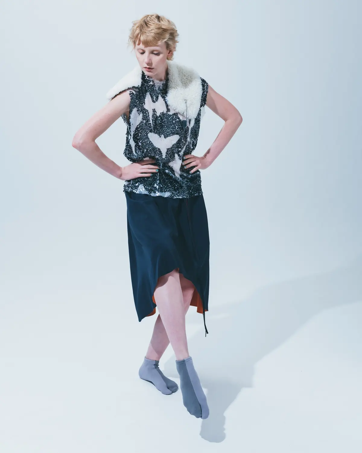 THE KNIT TABI Gray 着用イメージ